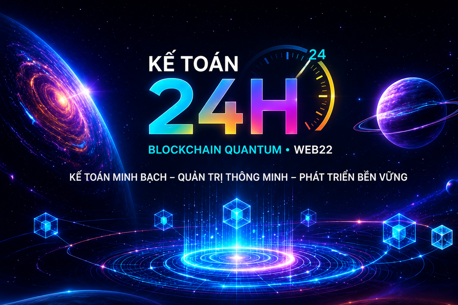 Kế toán 24H - Blockchain Quantum Web22. Kế toán minh bạch - Quản trị thông minh - Phát triển bền vững